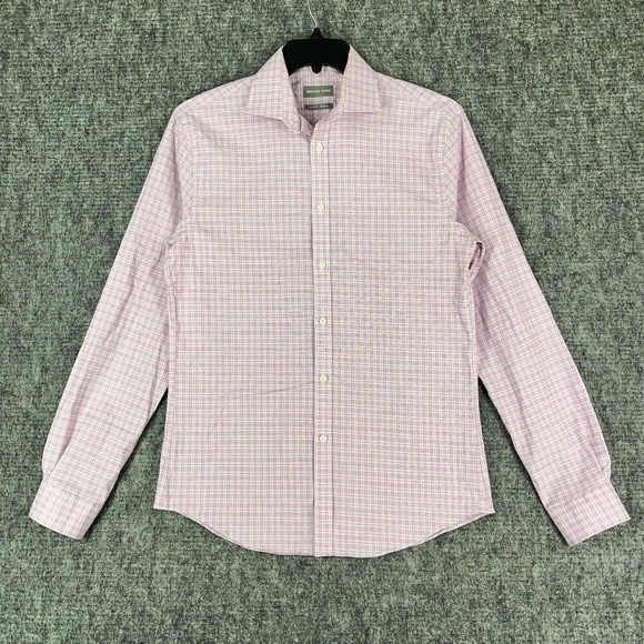 Michael Kors Slim Fit Stretch Shirt Men 1515 1/2 3435 Patterned Dress Top